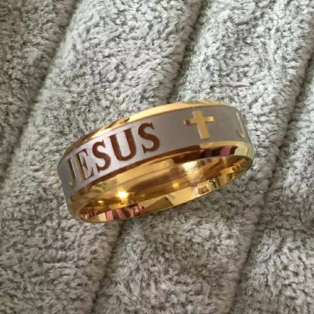 High Quality titanium steel Jesus ring